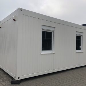 Kantoorunit met 2 zijramen links en keuken - 6x3 meter