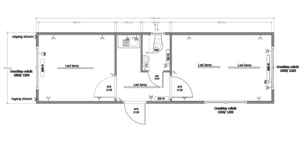 Kantoorunit met kopraam en zijraam rechts - keuken en toilet - 10x3 meter - Afbeelding 19