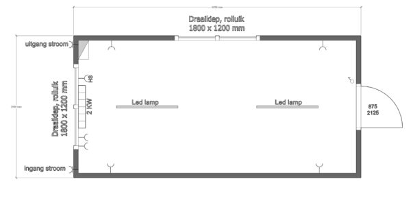 Kantoorunit met kopraam en zijraam rechts - 6x3 meter - Afbeelding 12