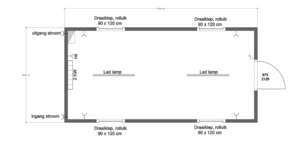 Kantoorunit met 4 zijramen - 6x3 meter - Afbeelding 11