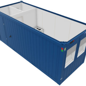Kantoorunit met 2 kopramen, keuken en toilet - 6x2,5 meter