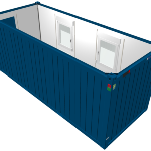Kantoorunit met 2 zijramen links - 6x2,5 meter
